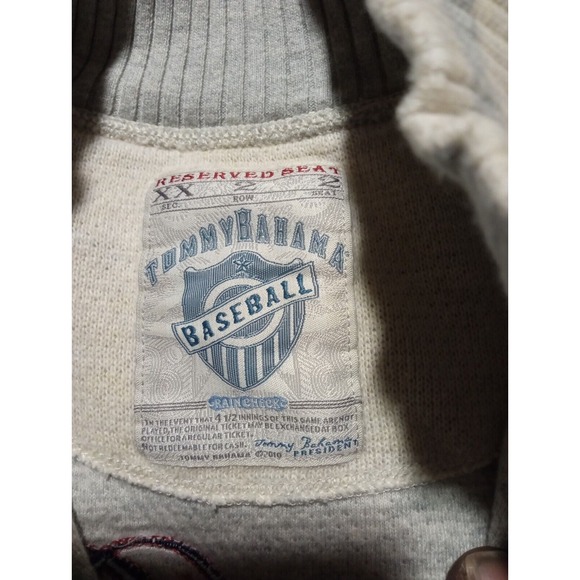 Tommy Bahama Baseball Pullover Red Sox Mens‎ XL Ivory Sweater Boston 1/4 Zip U14 - Picture 4 of 6